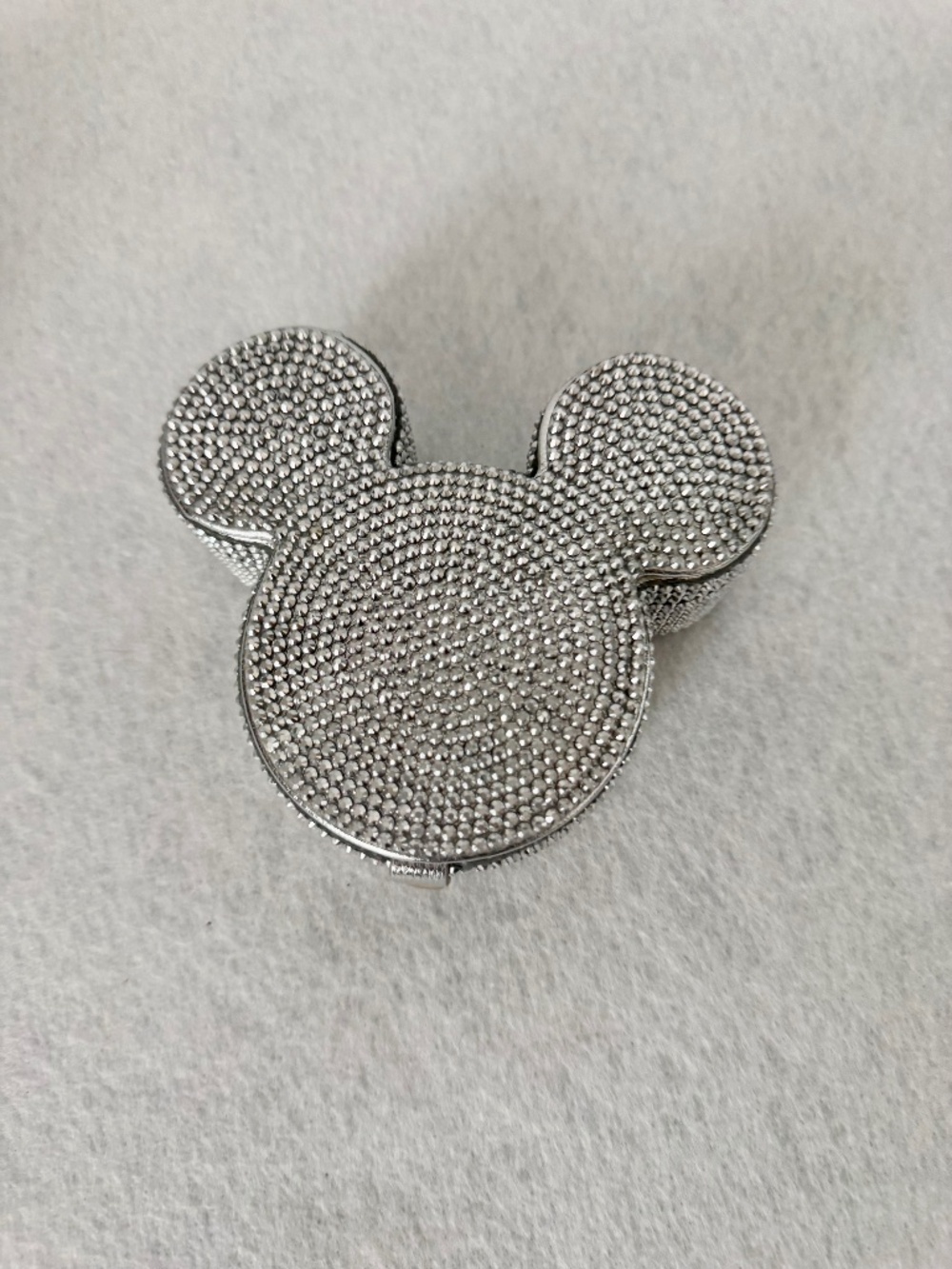 NIB BaubleBar x Disney Mickey Ears Silver Rhinestones Jewelry Case